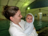Helen\'s first trip to the pool